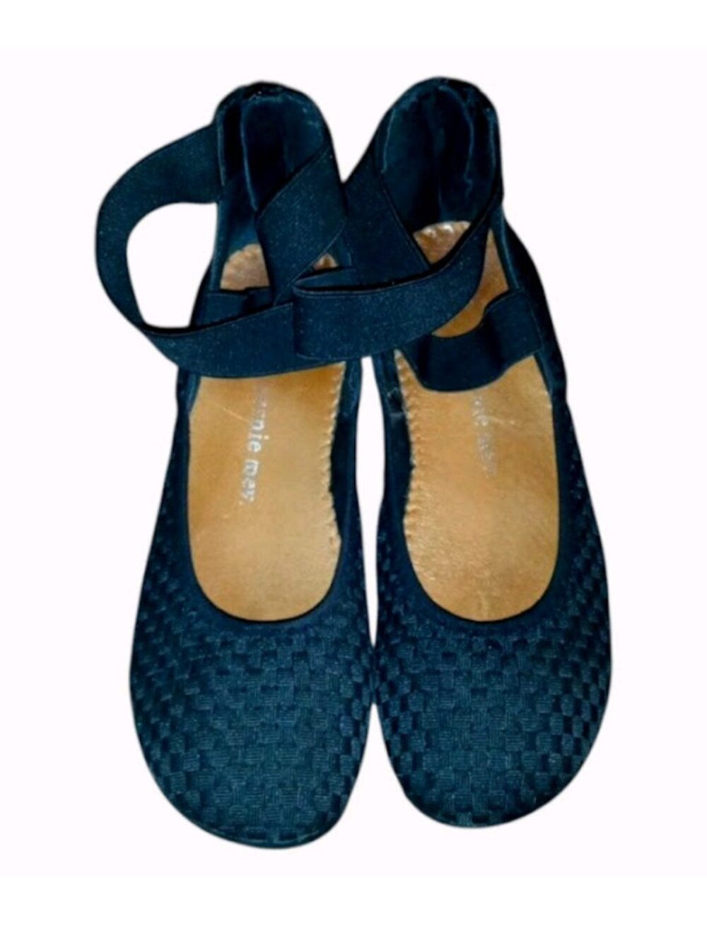 Bernie Mev Monica Black Woven Ballet Flats Sz 6.5